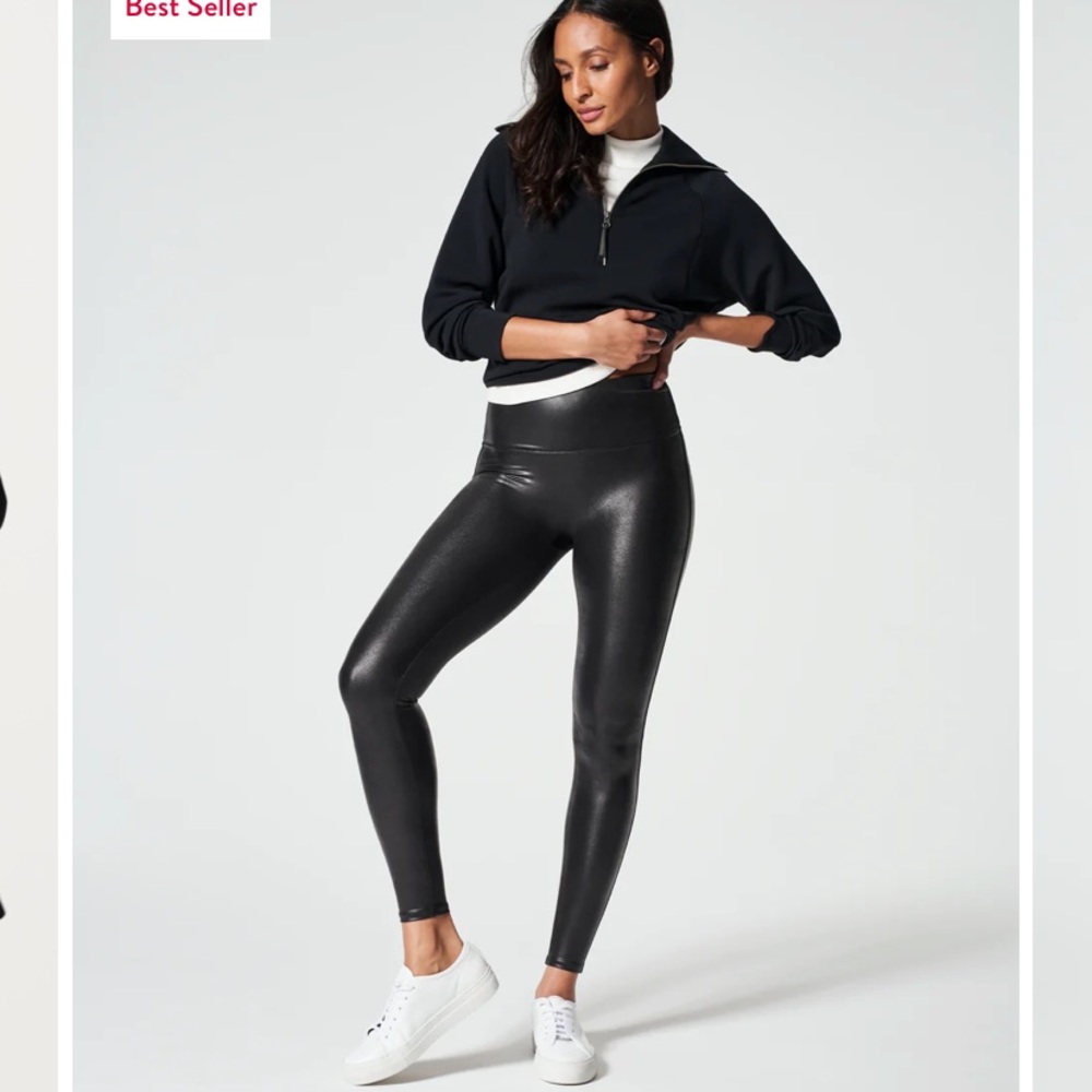 Spanx Petite Small Faux Leather Leggings